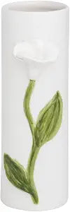 Mud Pie Stoneware White Stem Flower Stem Vase