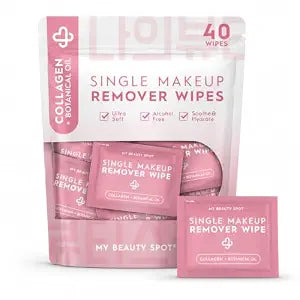 My Beauty Spot Make Up Remover Wipes for Face, 40 Individual Wipes