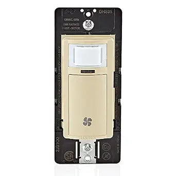 Leviton Humidity Sensor Switch for Bathroom Exhaust Fan, Automate Ventilation, Air Circulation, Moisture Control,  HP, Single Pole, DHS05-1LI, Ivory