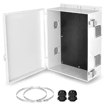 Outdoor Electrical Junction Box, Ventilation and Heat Dissipation ABS Plastic Project Enclosure with Internal Mounting Panel 15.7"x 11"x 5.9"