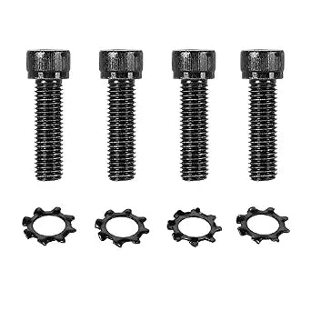 4 Sets Replacement Allen Head AR Grip Screw with Exterior Tooth Lock Washers, Black Zinc Plated 1/4-28 * 7/8'' UNF Hex Socket Head Cap Screws with Hex Wrench, Fine Threaded,18-8 Stainless Steel