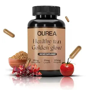 Ourea Carotenoid Golden Glow Tanning Pills (30 Capsules) Tan Pills for Men and Women Supplements - 3 in 1 Blend - Enhance Skin Tone & Support Wellness - Supplement for Adults