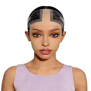 Lace Wig Grip Band for Glueless Wig, Adjustable Velvet Wig Grip Band for Lace Front Wigs with Non-Slip Silicone Strips, Wig Melting Band for Women with Elastic Wig Band (Brown)