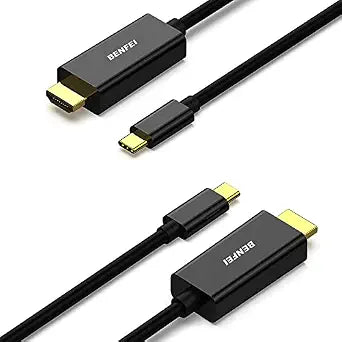 BENFEI 2 Pack USB C to HDMI 6 Feet Cable, USB Type-C to HDMI Cable, Thunderbolt 3/4 Compatible with iPhone 15 Pro/Max, MacBook Pro/Air 2023, iPad Pro