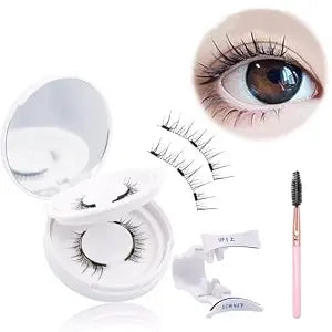 2 pairs Magnetic Lashes with Applicator Short Waterproof Magnetic Eyelashes Kit Natural Look Easy to Wear(XEM)