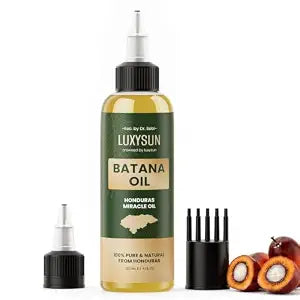 Batana Oil for Hair Growth, 100% Raw Batana Oil from Honduras, Dual Applicator Bottle for Precise Scalp & Hairline Care, Deeply Nourishes Dry, Damaged Hair, Scalp & Skin (4 floz)