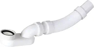 Flexible Freestanding Tub Drain Kit - Low Profile Flat P Trap for Bathtub Shower Drain Pipe - 1 1/2 inch Diameter