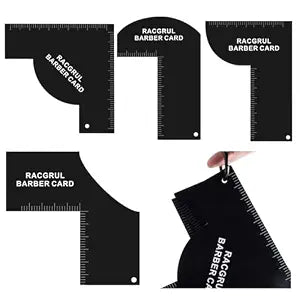 4PCS Enhancement Cards for Barbers, Hairline Line Up Tool with Measurement