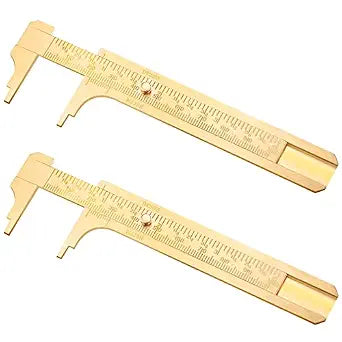 Konohan 2 Pcs Brass Pocket Caliper Double Scale Mini Tool for Jewelry