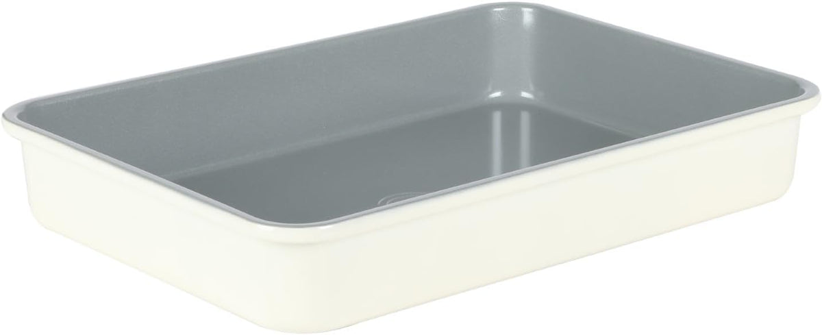 Sur La Table Kitchen Essential Bake Sale 9 X 13 Inch PFOA, PFAS, PTFE Free Nonstick Roaster/Cake/Baking Pan - Linen White