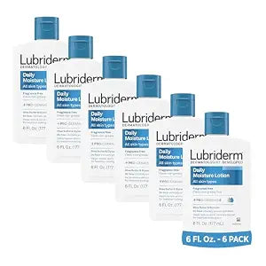 Lubriderm Daily Moisture Body Lotion, Fragrance Free, 6 fl. oz, 6 Pack