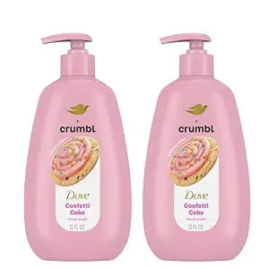 Dove X Crumbl Moisturizing Liquid Hand Wash Confetti Cake | 2-pack, of 12 oz Hand Wash with Pump | Limited Edition (Confetti Cake)