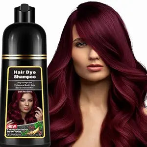 lymznus Instant Dark Wine Red Hair Dye Shampoo 3 in 1 for Gray Hair, Natural Hair Color Shampoo for Men & Women, 16.9 FL OZ Herbal Red Hair Shampoo & Red Hair Dye Colors in Minutes