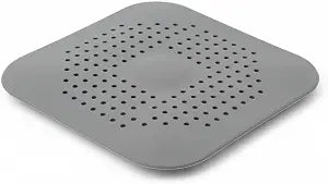 Handy Housewares 6" x 6" Flat Drain Hair Trap Catcher (1, Gray)