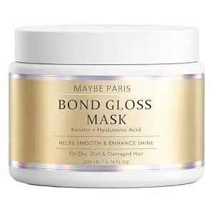 Maybe Paris Bond Gloss Mask, with Hydrolyzed Keratin & Hyaluronic Acid, Helps Support Stronger, Smoother & Shinier Looking Hair, for Dry, Dull & Damaged Hair, Sulfate-Free & Silicone-Free (1)