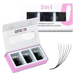 Curacoro Promade Mix 750 Fans 12D Volume Lashes 0.03 D Curl 11-12-13mm