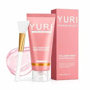 YURI Collagen Overnight Peel‑Off Face Mask, Night Skincare Mask, 2.54 Fl Oz