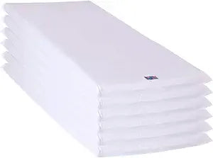 Rollee Pollee Preschool Nap Mats for Daycare or Classroom, Standard Size 24 x 48 x 2 Inches, White, 6-Pack