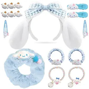 Cute hair accessory set Cute headband，Various Styles of hair clips, hair cords, Hair Ties，Plush hair loop（blue）