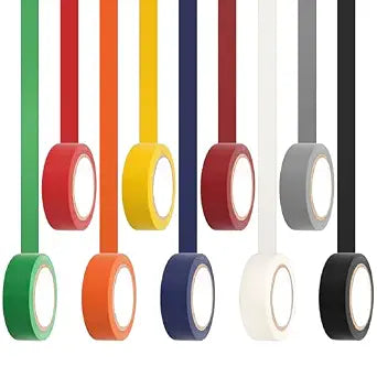 9 Pack Colors Electrical Tape 30 Feet, Voltage Level 600V Dustproof, Adhesive for General Home Vehicle Auto Car Power Circuit Wiring Multicolor