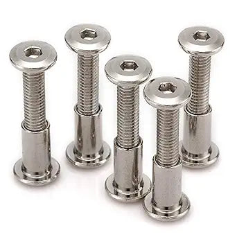 20pcs M6 Furniture Joint Connector Bolt & Cap Nut Kit 30MM
