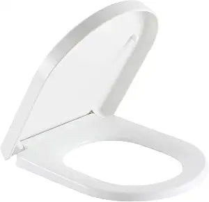 Toilet Seat D Shape Soft Close Quick Release Easy Clean Toilet Seat Replacement with Non-Slip Bumpers for Bathroom White