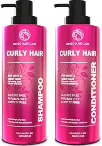 Curly Shampoo and Conditioner Set - Sulfate Free Moisturizing Formula - Deep Treatment for Curly and Permed Hair Women and Men - 14 Fl Oz (Set of 2)