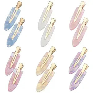 12 Pack Creaseless Hair Clips No Crease Hair Clips Colorful No Bend Hairclips Flat Duckbill Clip Flat Hairclip Alligator Hair-Barrette Makeup Hair-Clip Salon Hairstyle Accessories for Women Girls