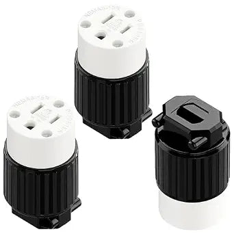 (3PACK) Nema 5-15R/5-15C Female Socket, Plugrand ETL Listed 15AMP/125VOLT