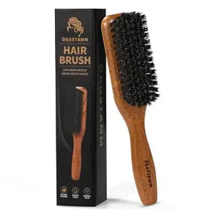 Slick Back Hair Brush with Boar Bristle Brings Smoothing Brush