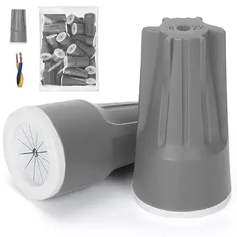 Lenporl 50PCS Waterproof Wire Connectors Grey 22-10AWG, IP68 Waterproof Wire Nuts for Landscape Lighting, Heavy-Duty Waterproof Electrical Connectors for Irrigation, Wet and Dusty