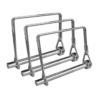 1/2" x 3-1/2" Square Safety Coupler Pins, Square Locking Pins, Safety Lockings Pins, Right Angle Trailer Pin Buckles, Iron Fence Pins, Cage Door Axle Locking Pins (3 Pack)