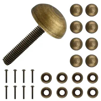 Brass Decorative Bolts with Caps, 8 Pack Antique Bronze Bolt Screws
