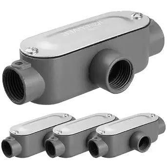 Tandefio 4 Pcs 1/2 Inch Threaded T Type Conduit Body Junction Box