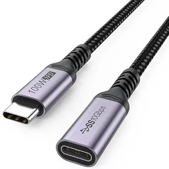 USB C Extension Cable 6.6ft, 4K@60Hz Video/10Gbps Data Transfer/100W Charge