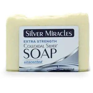Silver Miracles - Extra Strength Colloidal Silver Soap - All Natural Nano Silver Face and Body Cleanser - Unscented - 6.5 ounces