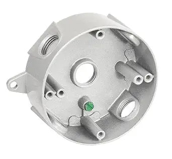 Sealproof 5 Hole 1/2-Inch Holes Weatherproof Round Electrical Outlet Box with 5 Outlet Holes, 1/2" Dia, UL Listed, Gray