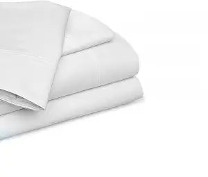 4 Piece Bed Sheet Set Queen Size | Cotton Soft & Breathable Bedsheet Includes 1 Flat Sheet, 1 Fitted Sheet & 2 Pillowcases with 12 Inch Deep Pocket Comfortable Bedding Set | White