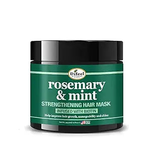 Difeel Rosemary and Mint Strengthening Hair growth Mask with Natural Rosemary Oil and Biotin 12 oz.