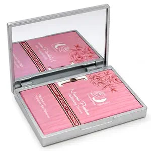 Makeup Mirror with Facial Oil Blotting Paper Sheets ï¿½ï¿½ï¿½ 100 Counts, Silver Compact Folding Cosmetic Travel Mirror Pack 