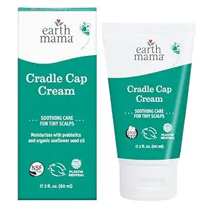 Earth Mama Cradle Cap Cream, Baby Scalp Moisturizer for Dry Flakes, 2 fl oz