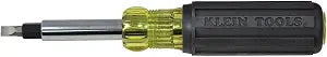 Klein Tools 32557 Multi-Bit Screwdriver/Nut Driver, Heavy Duty 10-in-1 with Interchangeable Shafts and Ph, Sl, Sq, Hex Bits and Nut Drivers