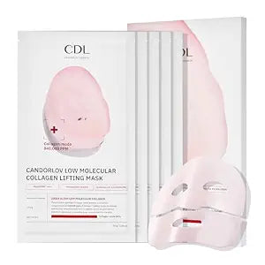 CANDORLOV Overnight Collagen Lifting Face Mask 5 Sheets, Korean Face Lifting Deep Hydrogel Mask for Glass Skin, Anti-Aging with PDRN, Hyaluronic Acid for Elasticity, Firmness