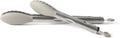 Calphalon Edge Tongs Set, 2-Piece Stainless Steel Kitchen Tongs Set with Silicone Heads, Includes 9-Inch & 12-Inch Heat-Resistant Locking Tongs for Cooking, Grilling & Serving, Taupe