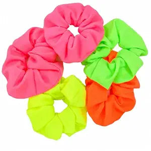 Neon Scrunchies for Women, Hair Ties for Women, 80s Theme Scrunchie, Pink, Yellow, Green, Orange, Neon Hair Accessories