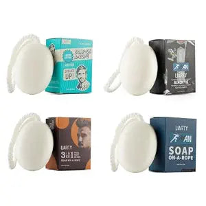 LIARTY 4pcs Soap on a Rope, Natural Bar Soap for Men