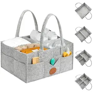 KeaBabies Baby Diaper Caddy Organizer with Handle, Portable (Classic Gray)