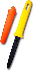 CANARY Cardboard Cutter with Sheath - 7.5" Box Opener Utility Knife with Non-Stick Coated Blade for Breaking Down Boxes & Opening Packages - Made in Japan, Yellow