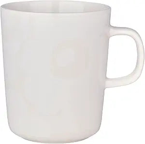 MARIMEKKO Oiva Unikko Mug  Refine Your Kitchen Dcor with Our Iconic White Stoneware  Stylish Porcelain Coffee Mugs to Elevate Your Drinking Experience (8.8oz)