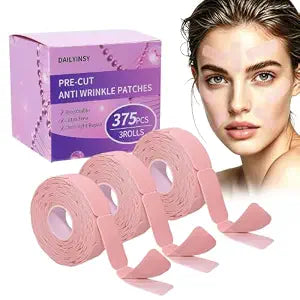 Face Tape for Wrinkles - Smile Line Patches | Anti Wrinkle Patches for Lip | Facial Patches | Forehead Wrinkle Patches | Eye Patches | Wrinkle Patches | Face Wrinkle Patches 3 Rolls (375Pcs)